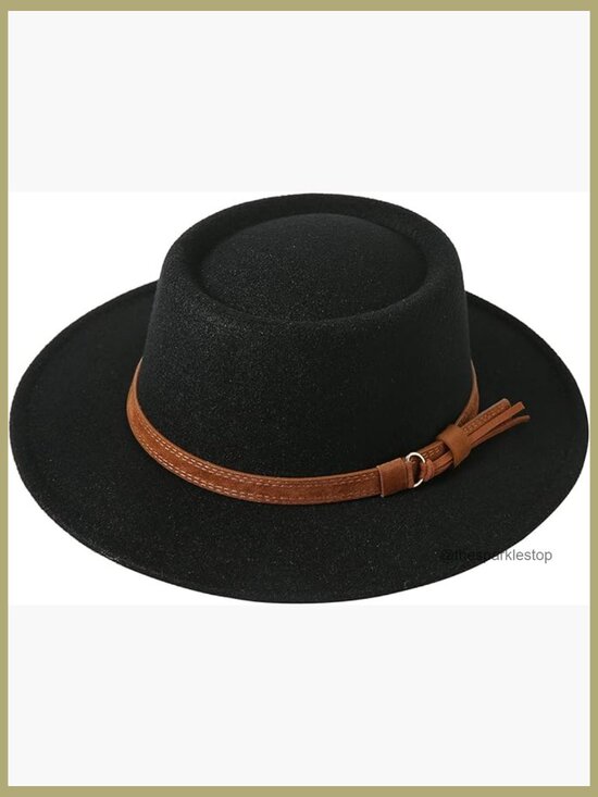 Wool Fedora Hat with Adjustable Band, Wide Brim, Vintage Style main image 6